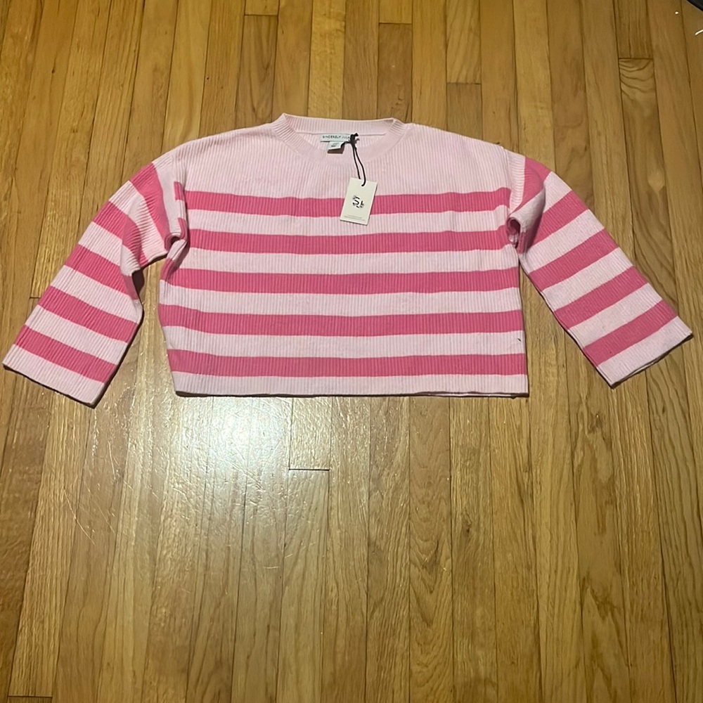 NWT Sincerely Jules pink striped sweater